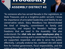 Former Nevada State Treasurer & Legislator Patty Cafferata Endorses Stacy Woodbury for Assembly District 40