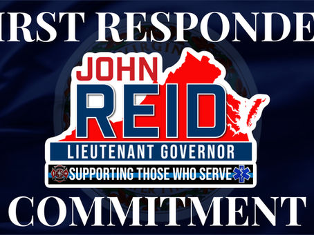 John Reid Rolls Out Next Item in the Real Virginia Agenda Focused on First Responders
