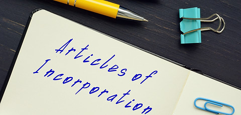 Business concept about Articles of Incorporation with phrase on the piece of paper._.jpg