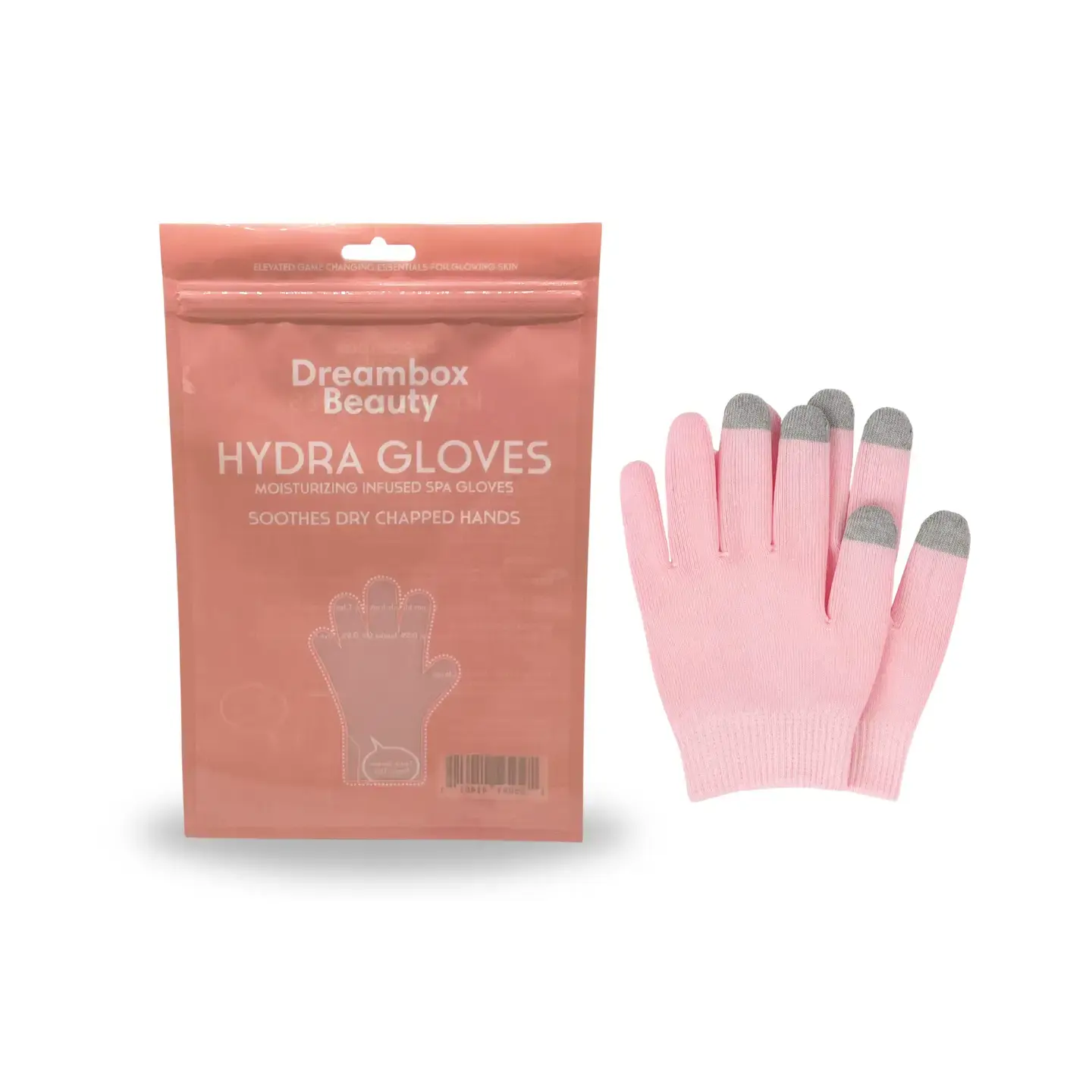 Moisturizing spa gloves packaging.