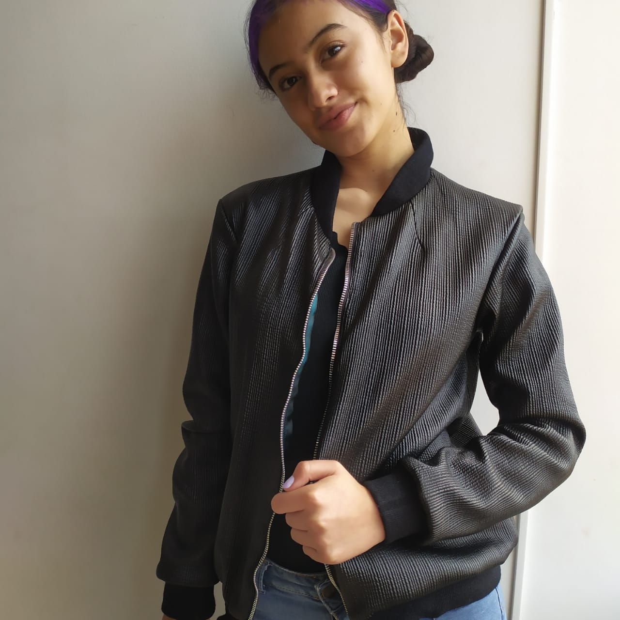 Chaqueta Bomber Negra