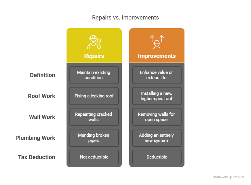 The Difference Between Repairs and Improvements Regarding CGT