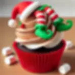 Chocolate Elf on the Shelf Cupcakes with Marshmallow Frosting