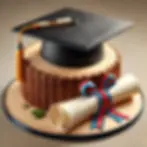 Birthday Cake Designs for Men - Graduation Cap and Diploma Cake