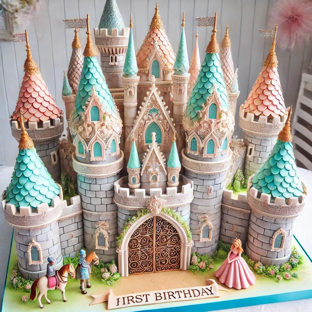 3D Fairy Tale Castle Cake: (First Birthday Cake)