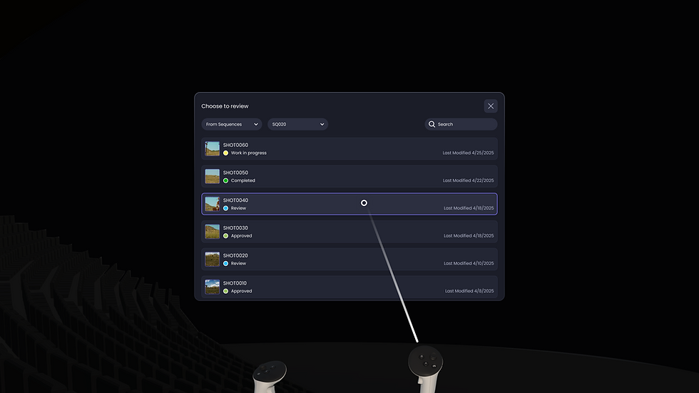 Vr review for a movie clip with apple vision pro