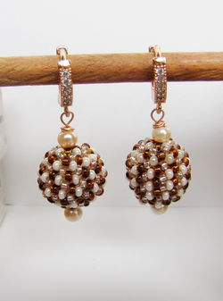 серьги- бисерные шарики люкс