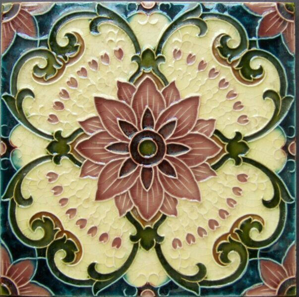 Love this Art deco tile_ I'm thinking about placing a few in a design for the mantle!.j