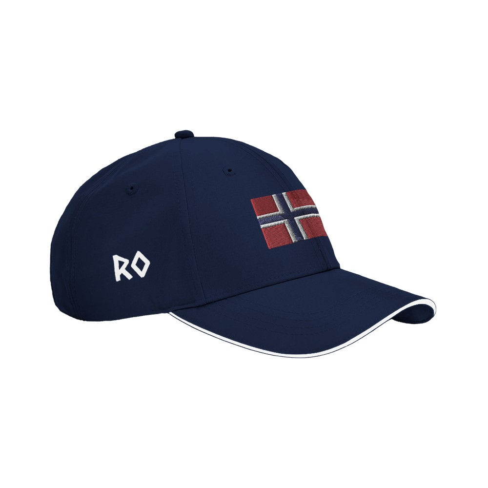 Caps med flagg og vikingdetaljer