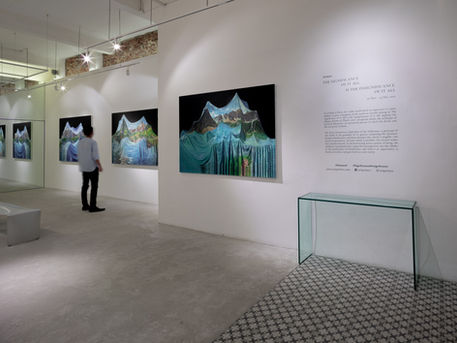 Aiman exhibition Set up Art Porters Gallery set up Aiman Artist Singapore oil painting