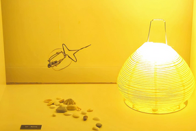 upcycled glasses into a fish statue