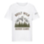 White t-shirt with BUILT WILD, mountains, BLESSED ALWAYS text