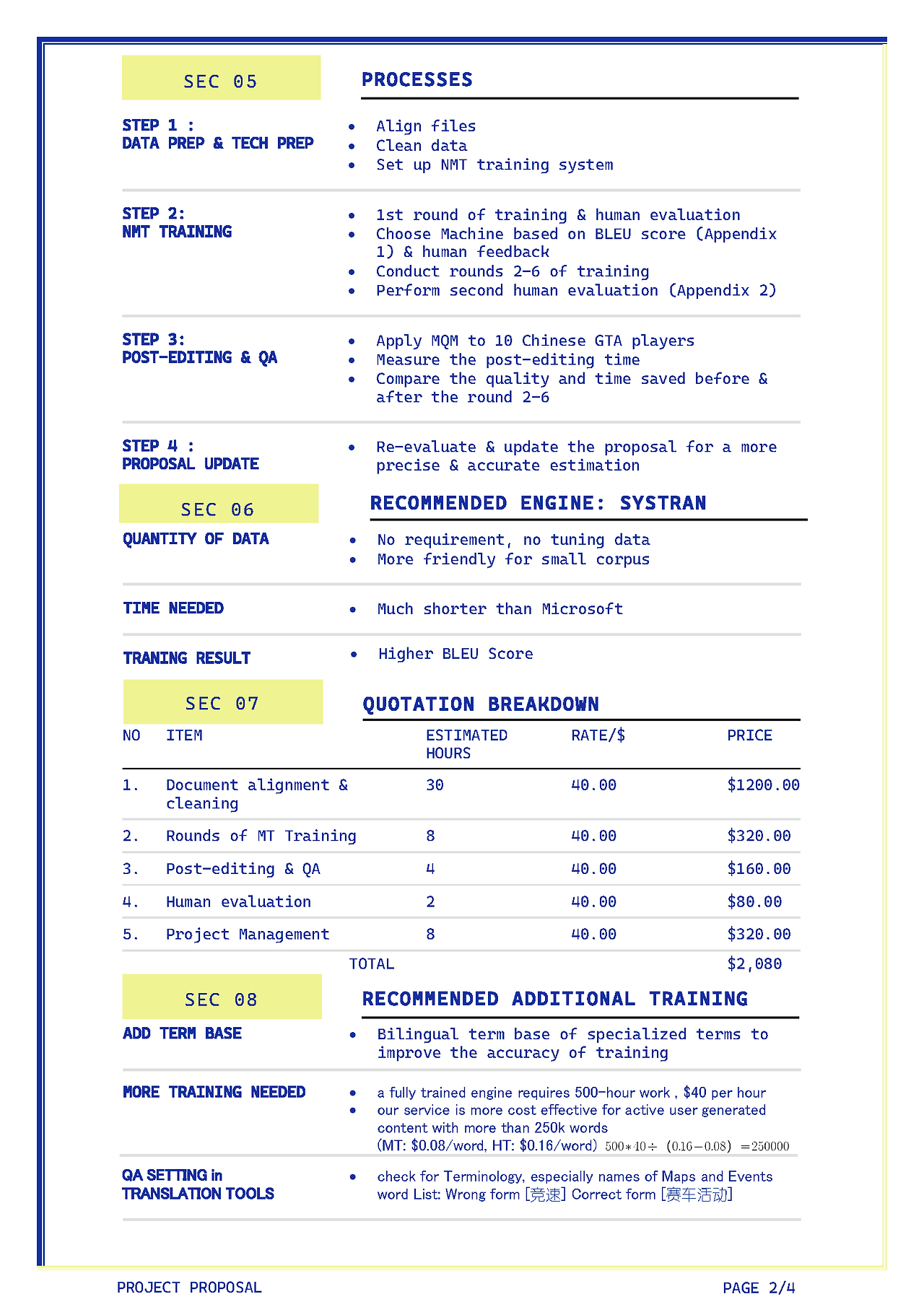 MT Training Proposal to GTAV