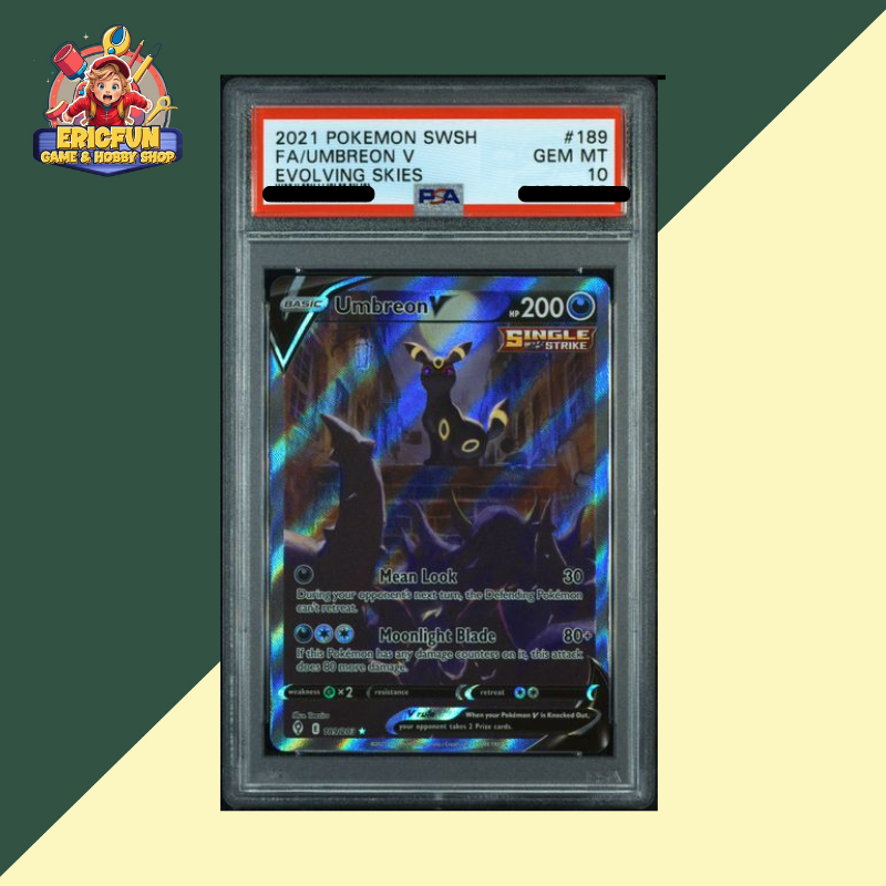 (EF) PSA10 2021 POKEMON SWORD & SHIELD EVOLVING SKIES #189 FA/UMBREON V EVOLVING