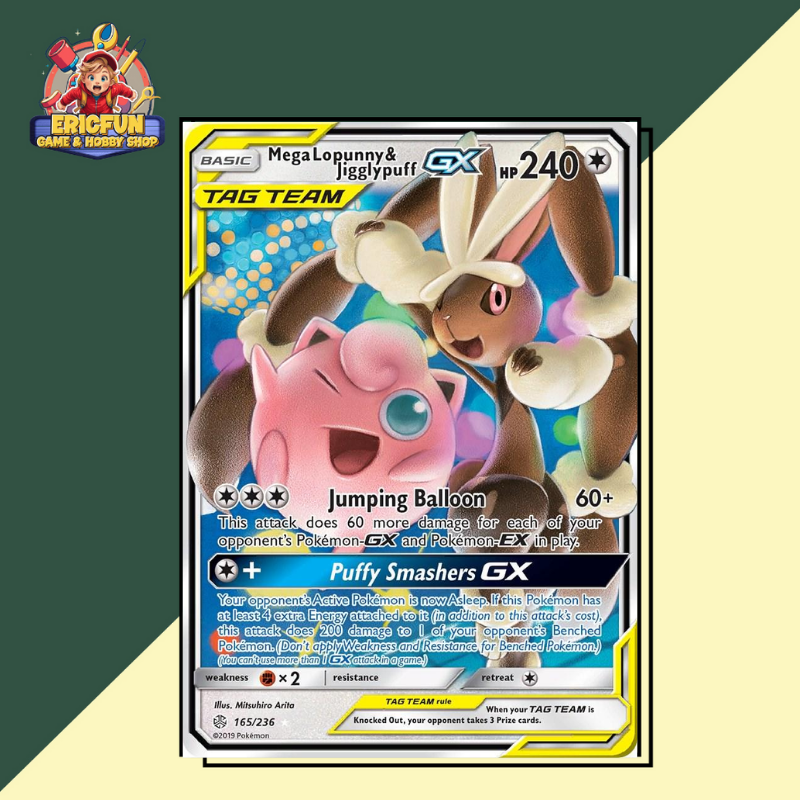 (EF) Mega Lopunny & Jigglypuff GX #165 Pokemon Cosmic Eclipse