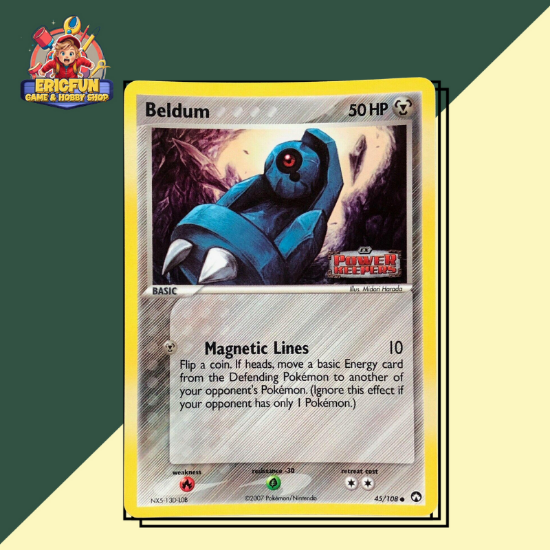 (EF) (GREEN) Beldum [Reverse Holo] #45 Pokemon Power Keepers