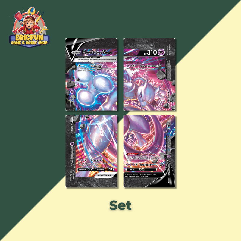 (EF) Mewtwo V-Union Pokemon Promo 4 PCS Set