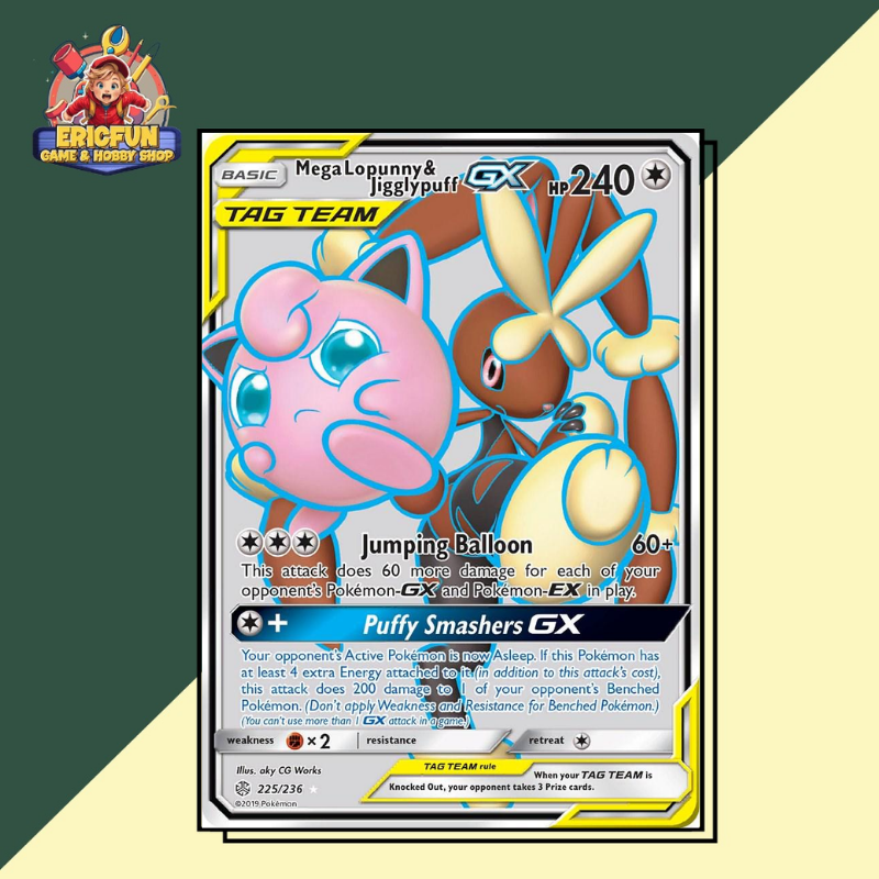 (EF) Mega Lopunny & Jigglypuff GX #225 Pokemon Cosmic Eclipse