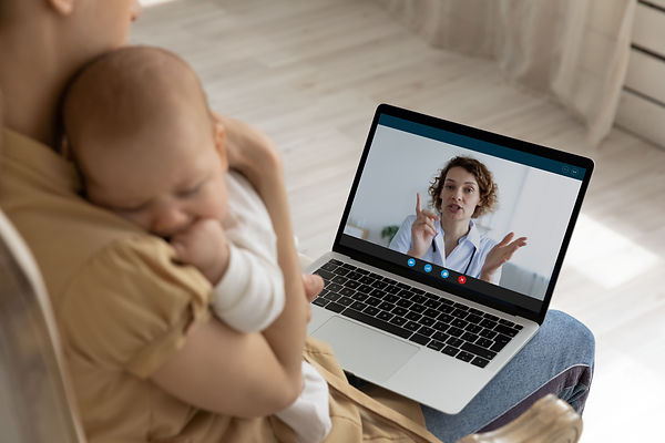 new-mom-holding-cute-nappy-baby-arms-making-video-call-doctor-consulting-pediatrician-from