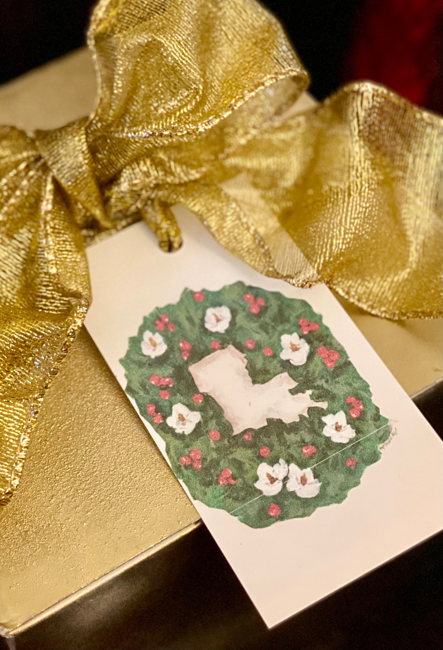 Louisiana Wreath Gift Tag