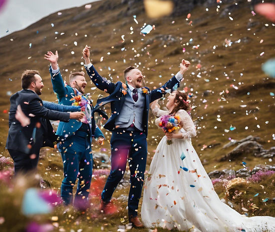 Outdoor celebrations in the Scottish hills for this amazing wedding ceremony