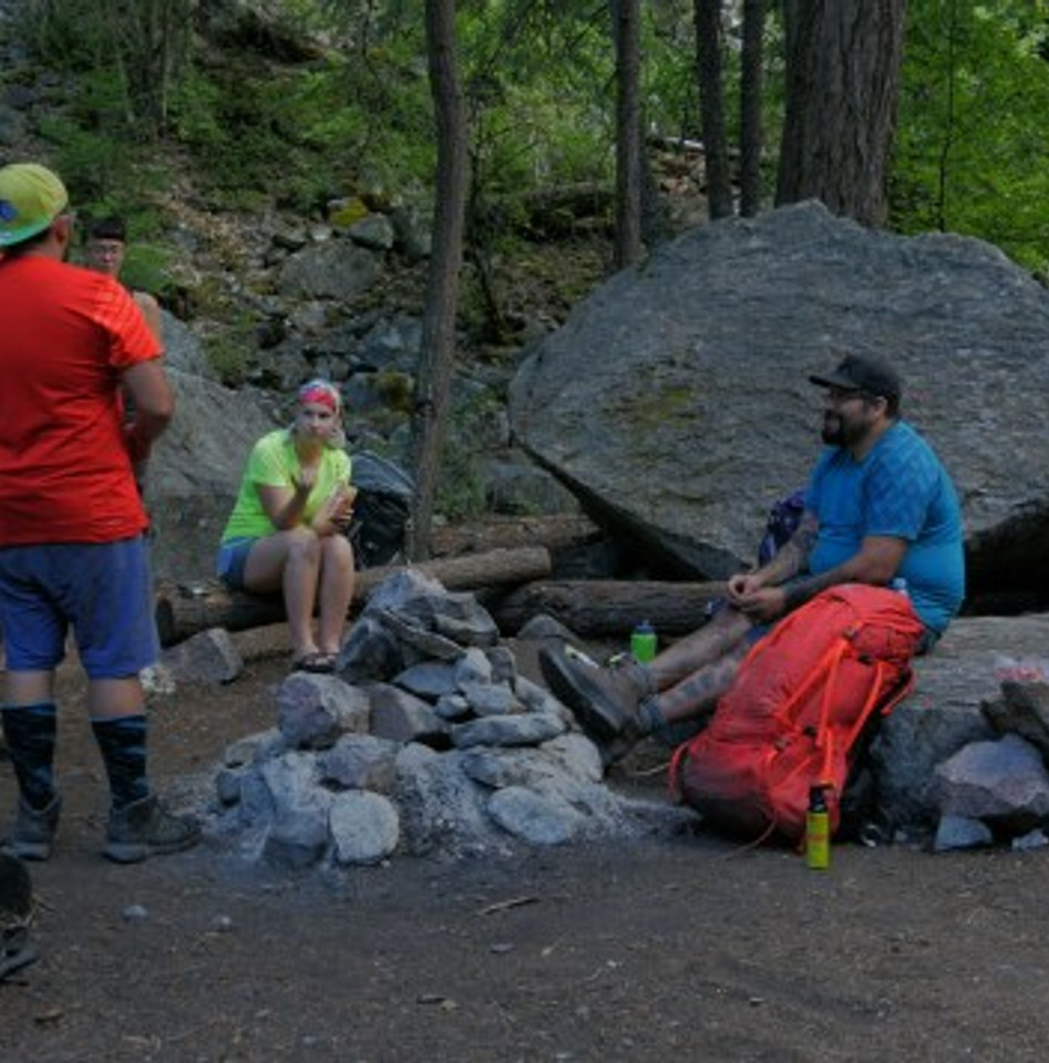 Resting at Devil's Staircase Camp