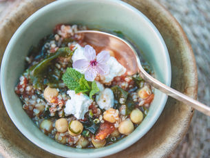 Salade de pois chiches et wakame.