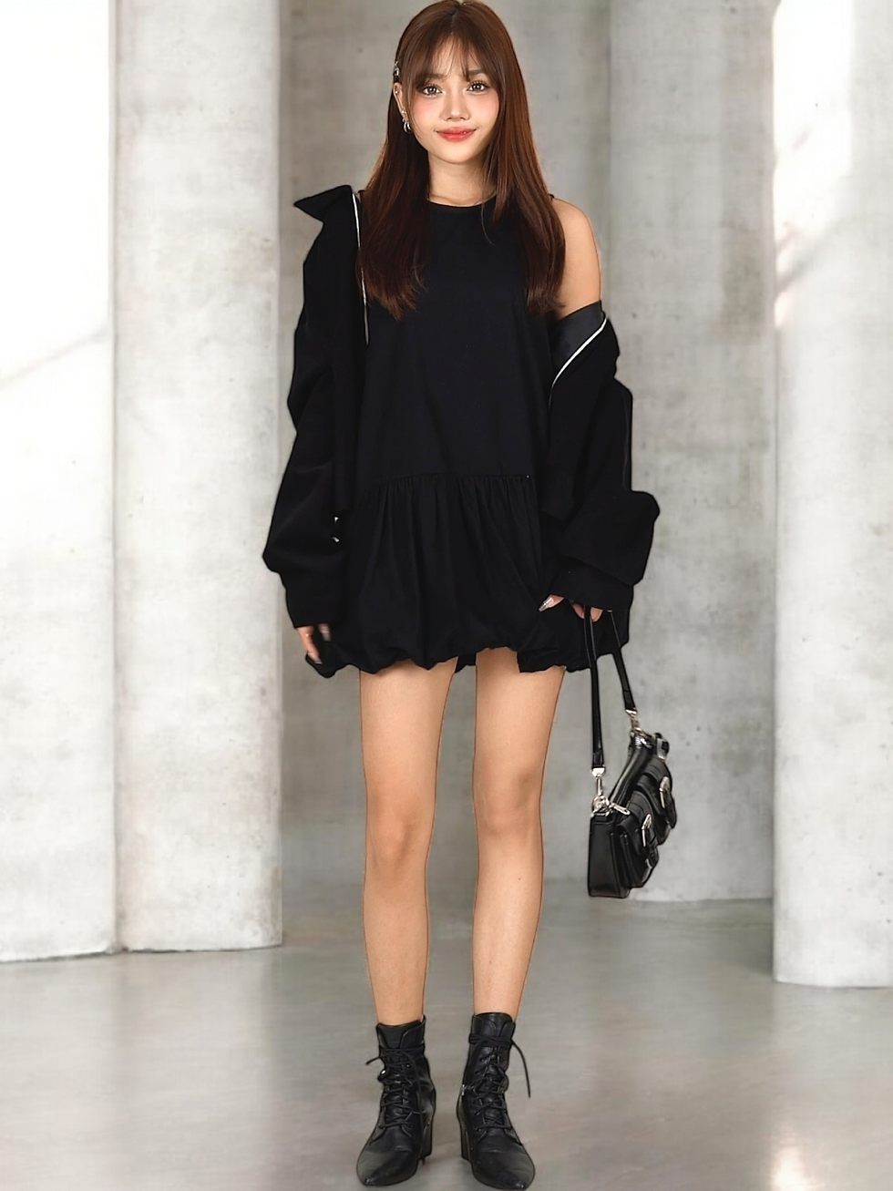 Thumbnail: Bubble Hem Mini Dress