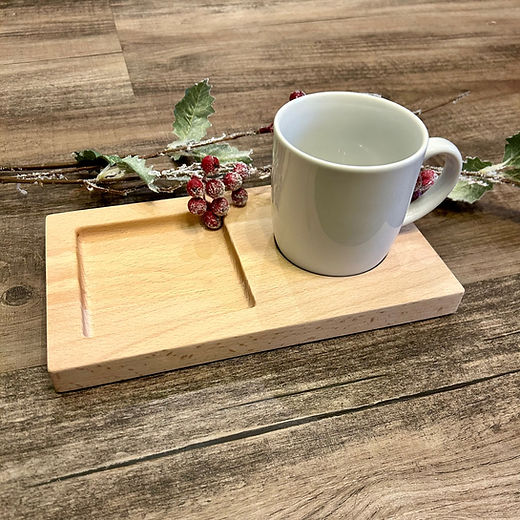 Tablett aus Eichenholz, Serviertablett aus Holz, Kaffeetablett, Untersetzer, Hol