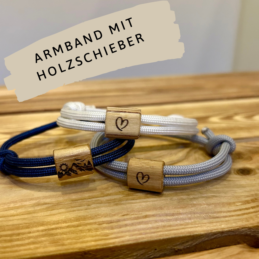 Surferband mit Holz- graviert für Damen und Herren / Armband