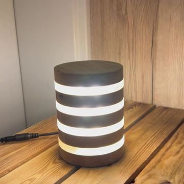 Miniaturbild: Tischleuchte „RUND“ im modernen Design / Stehlampe / Holzlampe / LED / Designerl