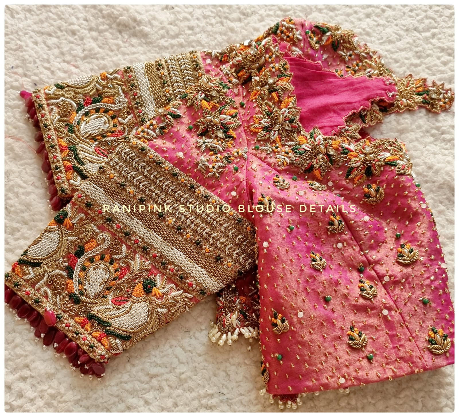 A Heavily embroidered langa blouse .