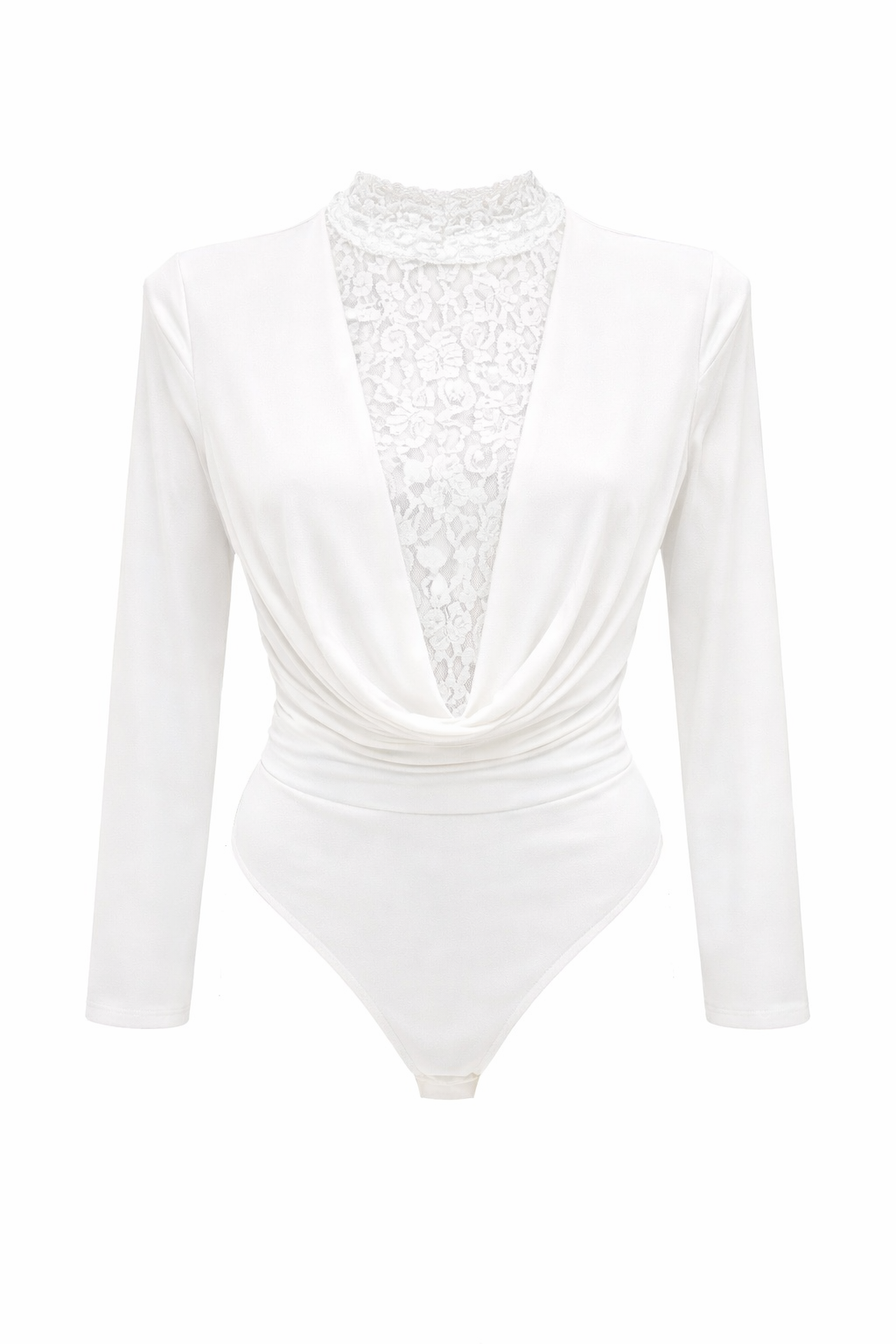 Sheer Lace Plunge Bodysuit
