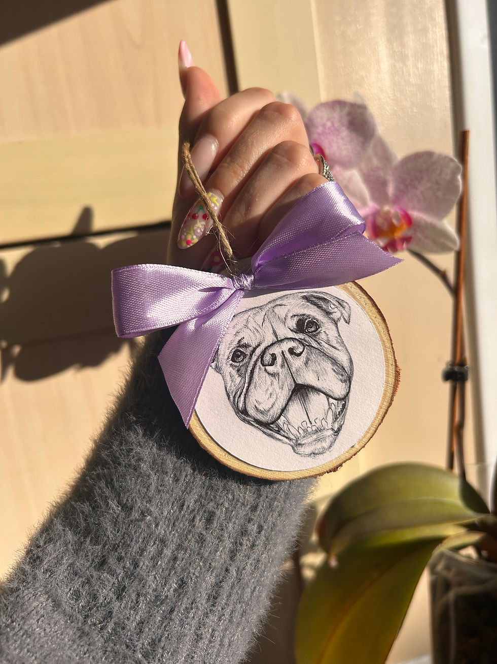 Thumbnail: Rustic bow biro hanging ornament