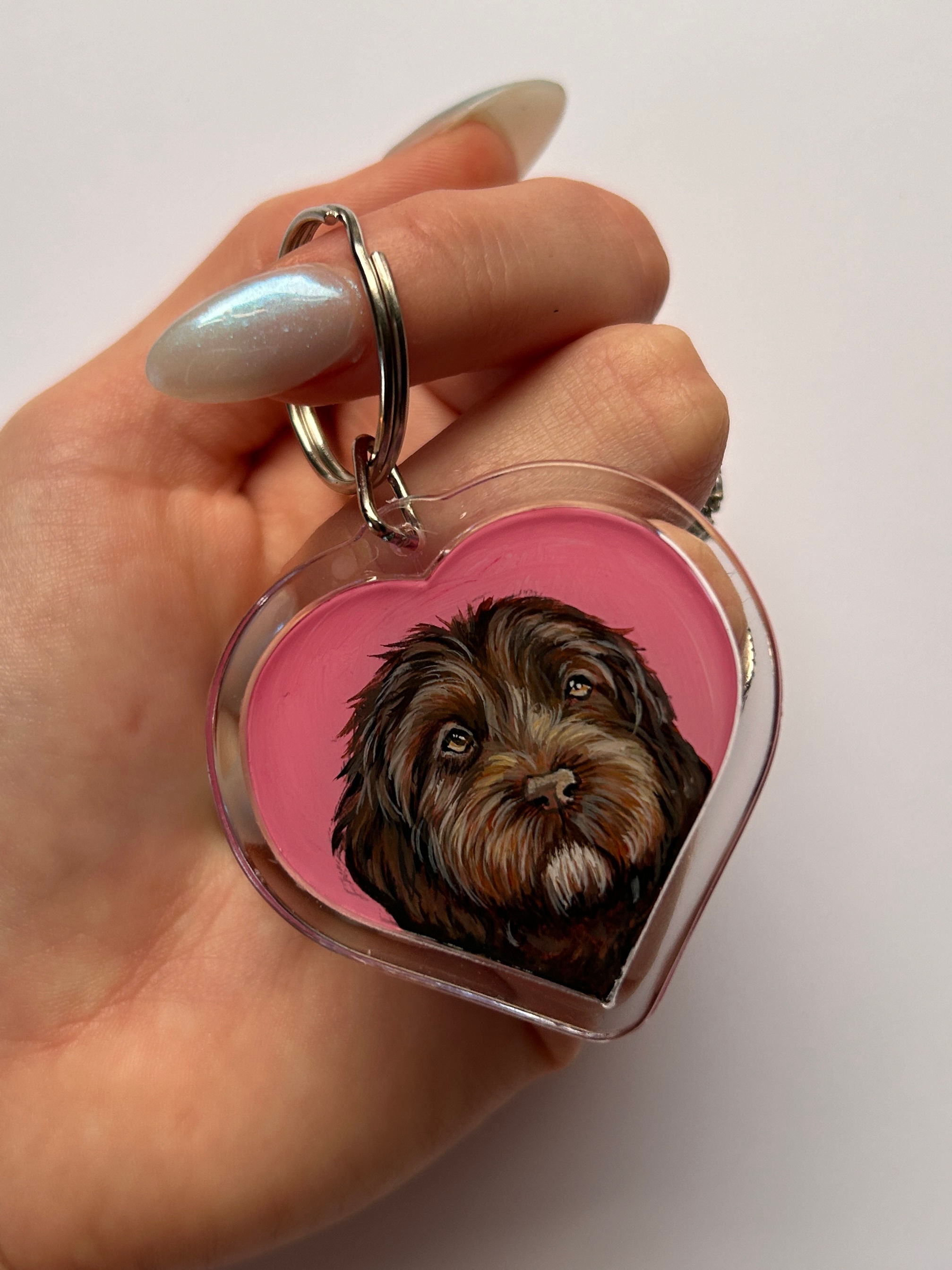 Key To My Heart Pet Portrait Keyring 