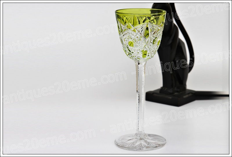 Verre à vin du Rhin Roemer en cristal de Baccarat modèle service Lagny, Baccarat Lagny crystal wine hock roemer glass