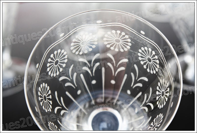 Antiques20ème, Verres à eau cristal de Baccarat modèle 11965, Baccarat 11965 crystal water glasses