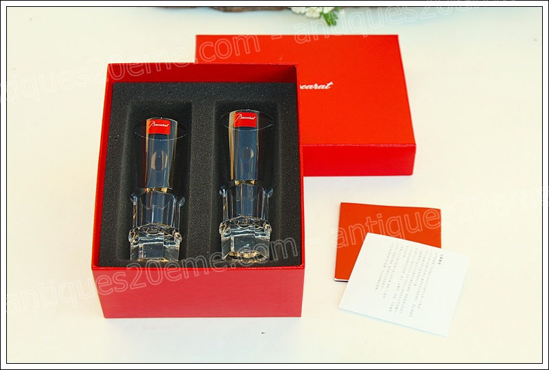 Antiques20ème, Verres shots à vokda en cristal de Baccarat modèle Abysse, Baccarat crystal vodka shots glasses