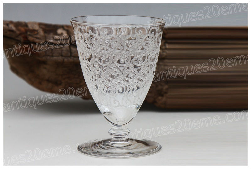 Antiques20ème, Verre à vin en cristal du service Baccarat Chateaubriant, Baccarat crystal wine glass