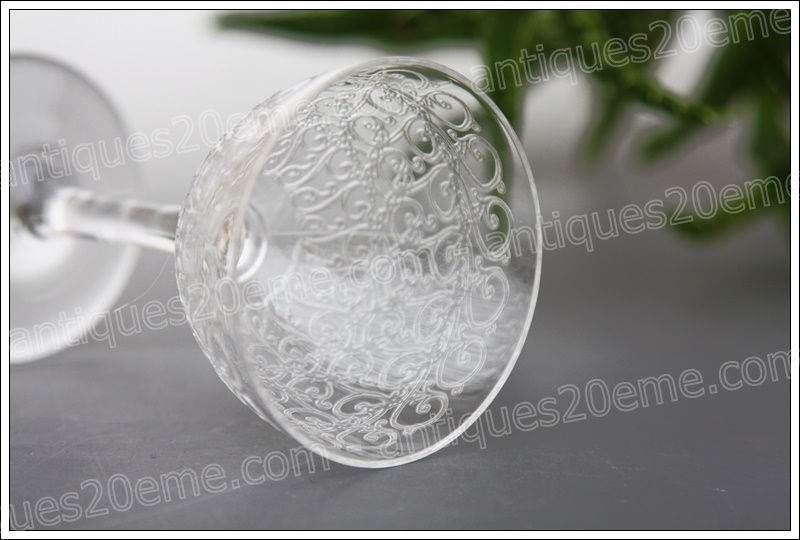 Antiques20ème, Verres à porto apéritif en cristal de Baccarat modèle Combourg Rohan, Baccarat crystal aperitif glasses