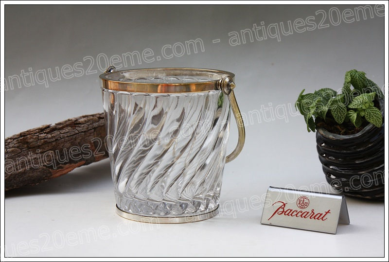 Antiques20ème, Seau à glace en cristal de Baccarat modèle Tors, Baccarat crystal ice bucket