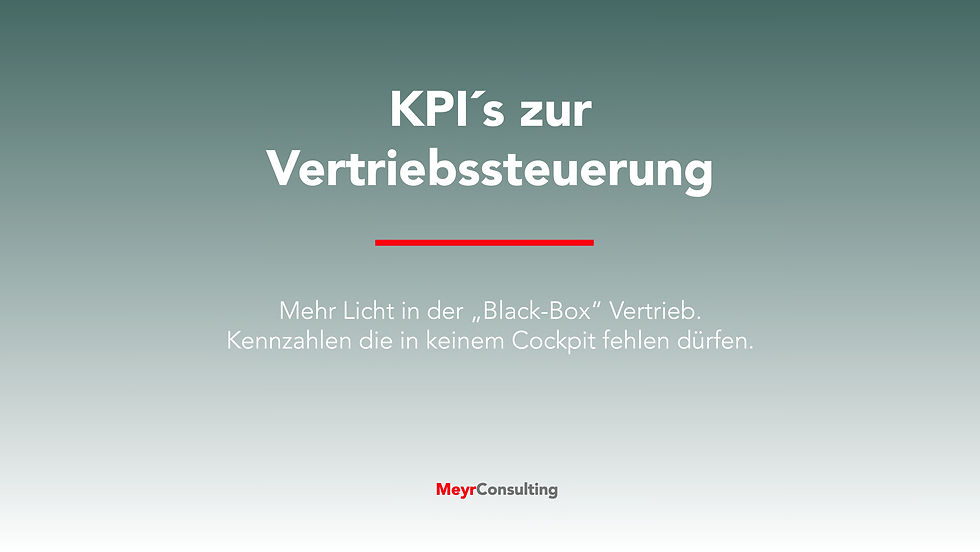 Top KPI´s zur B2B-Vertriebssteuerung
