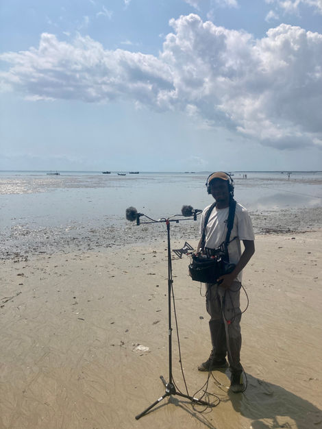 Recording Beach Ambience at Bagamoyo while on a documetary project