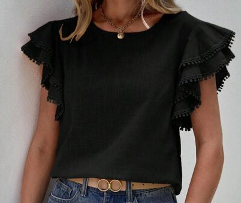 Denise Ruffle Cap Sleeve Top