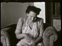 Aunt Janje griding coffee