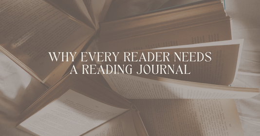 Open Books on a bed with text that reads 'Why every reader needs a reading journal'