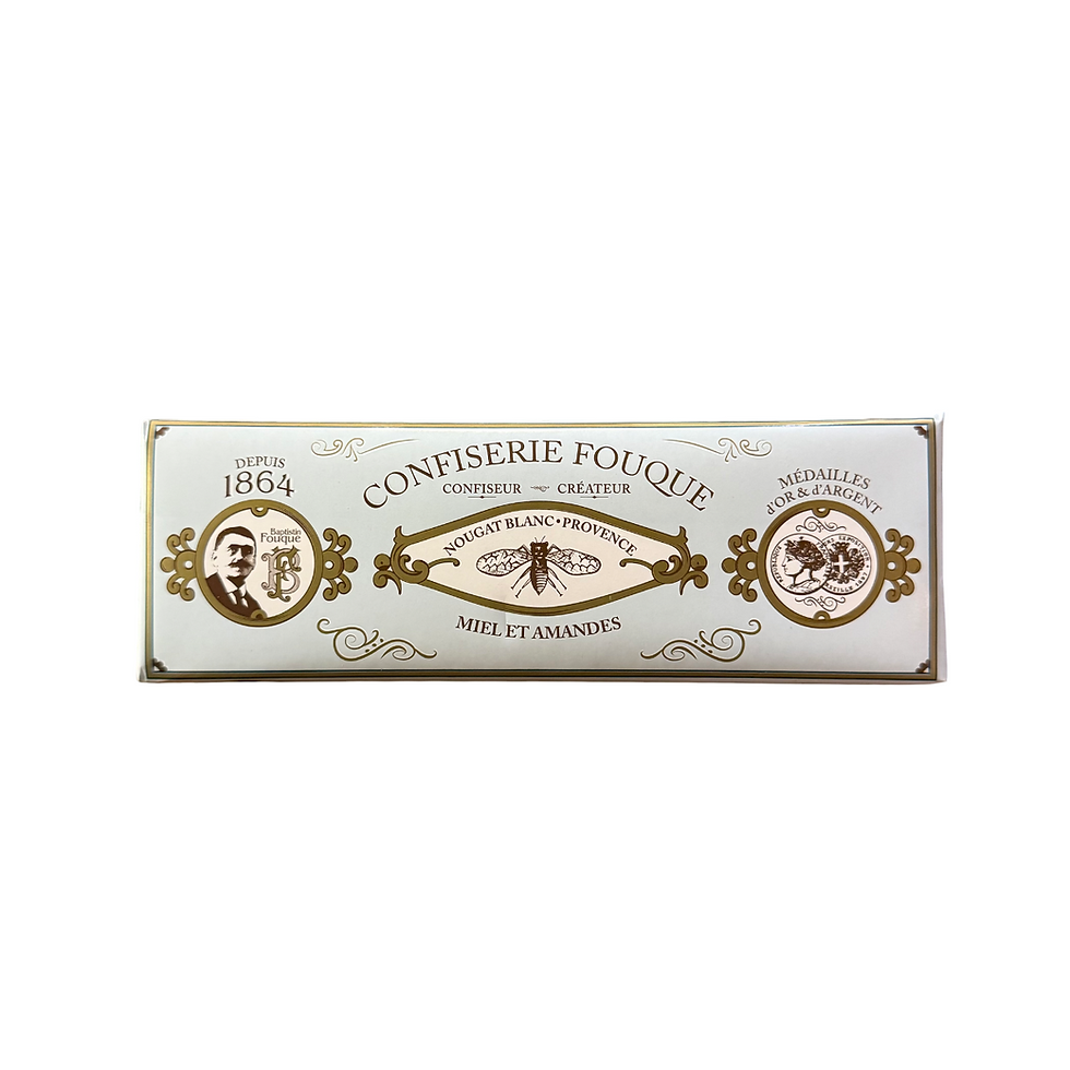 Nougat Blanc Miel et Amandes " Provence" - Confiserie Fouque 115gr