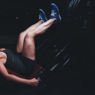 woman on leg press