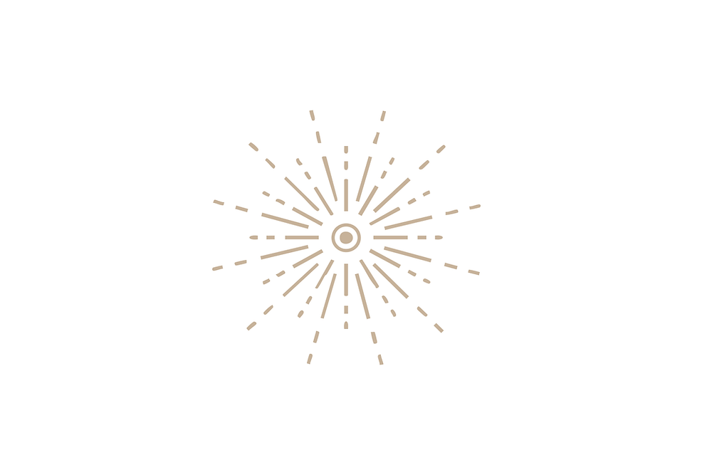 Icon showing a radiant circle representing to start