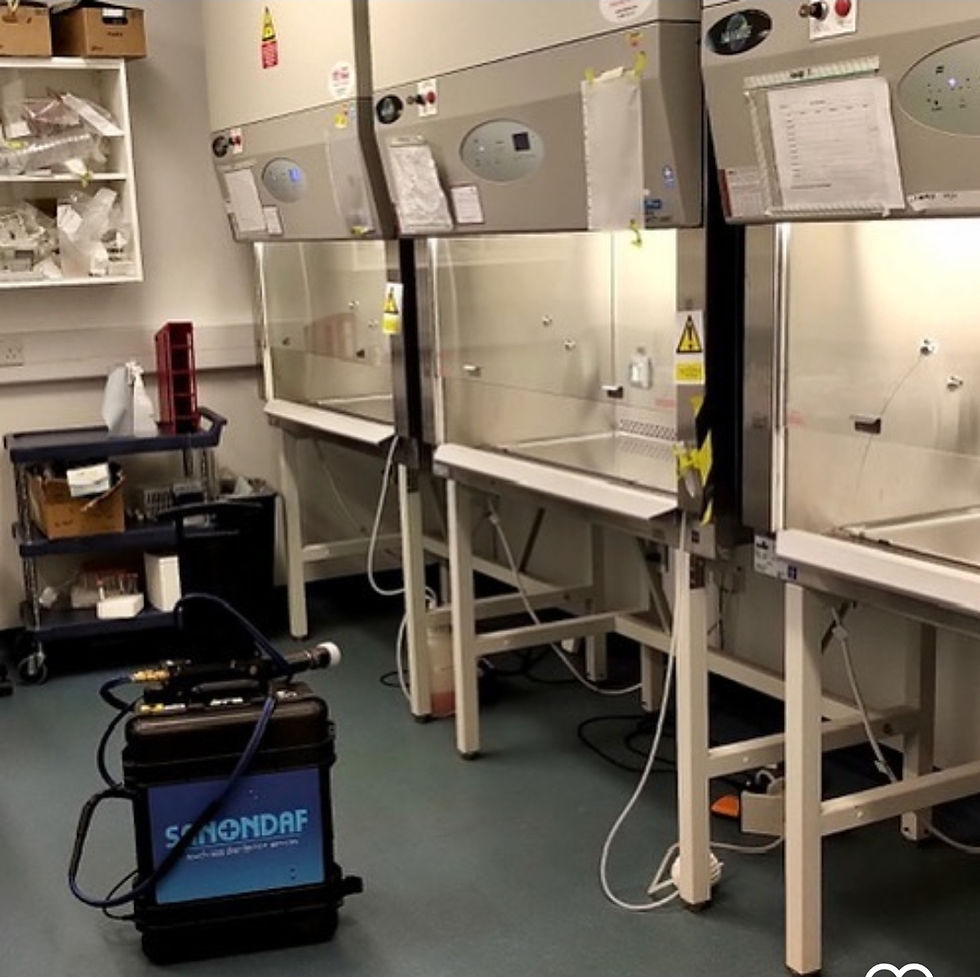 Sanondaf Technology decontaminating safety cabinets in Dudley